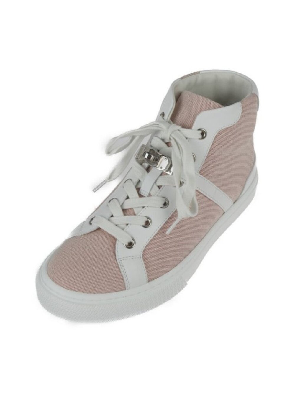Hermes Sneakers Z C5380 Toile Ashe Calfleather Raspberry White Silverhard
